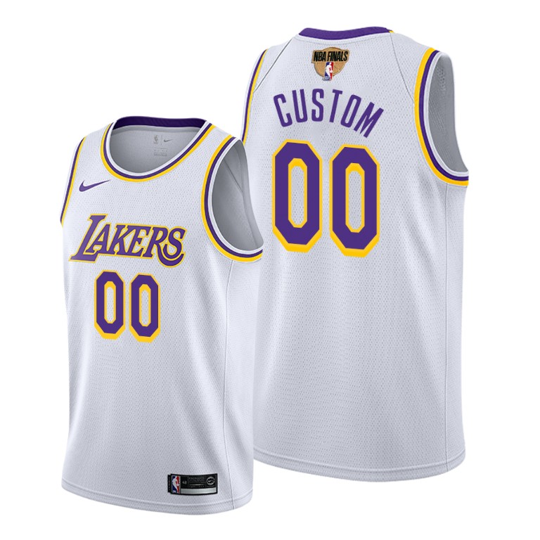Men's Los Angeles Lakers Custom #00 NBA Association 2020 Bound Finals White Basketball Jersey VOP1683KU